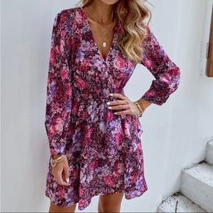 Womens floral print a line dress